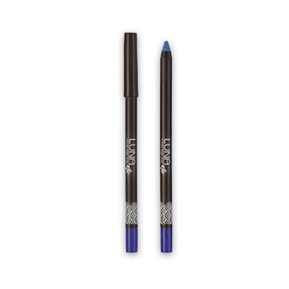 Refect Beauty LUNA blue kajal eyeliner pencil with cap and exposed tip for precise eye definition
