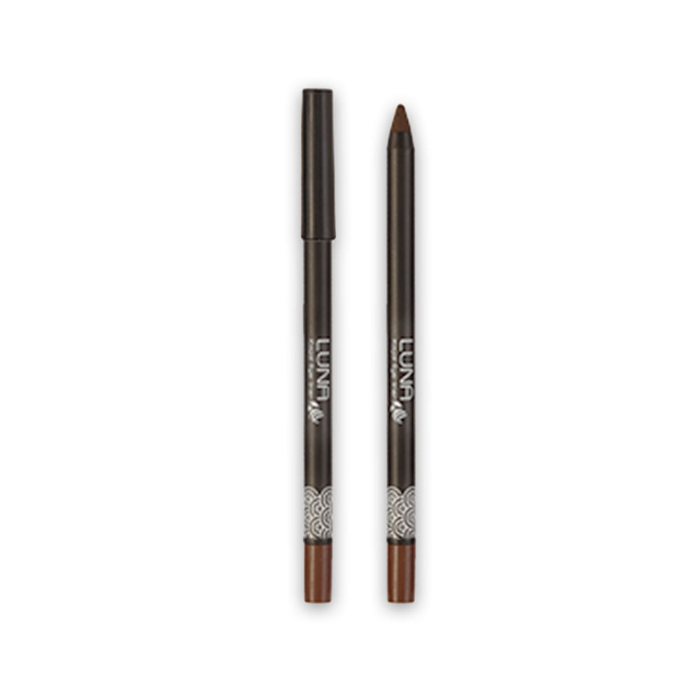 Refect Beauty LUNA brown kajal eyeliner pencil with cap, featuring a creamy, long-lasting formula for defined eyes.