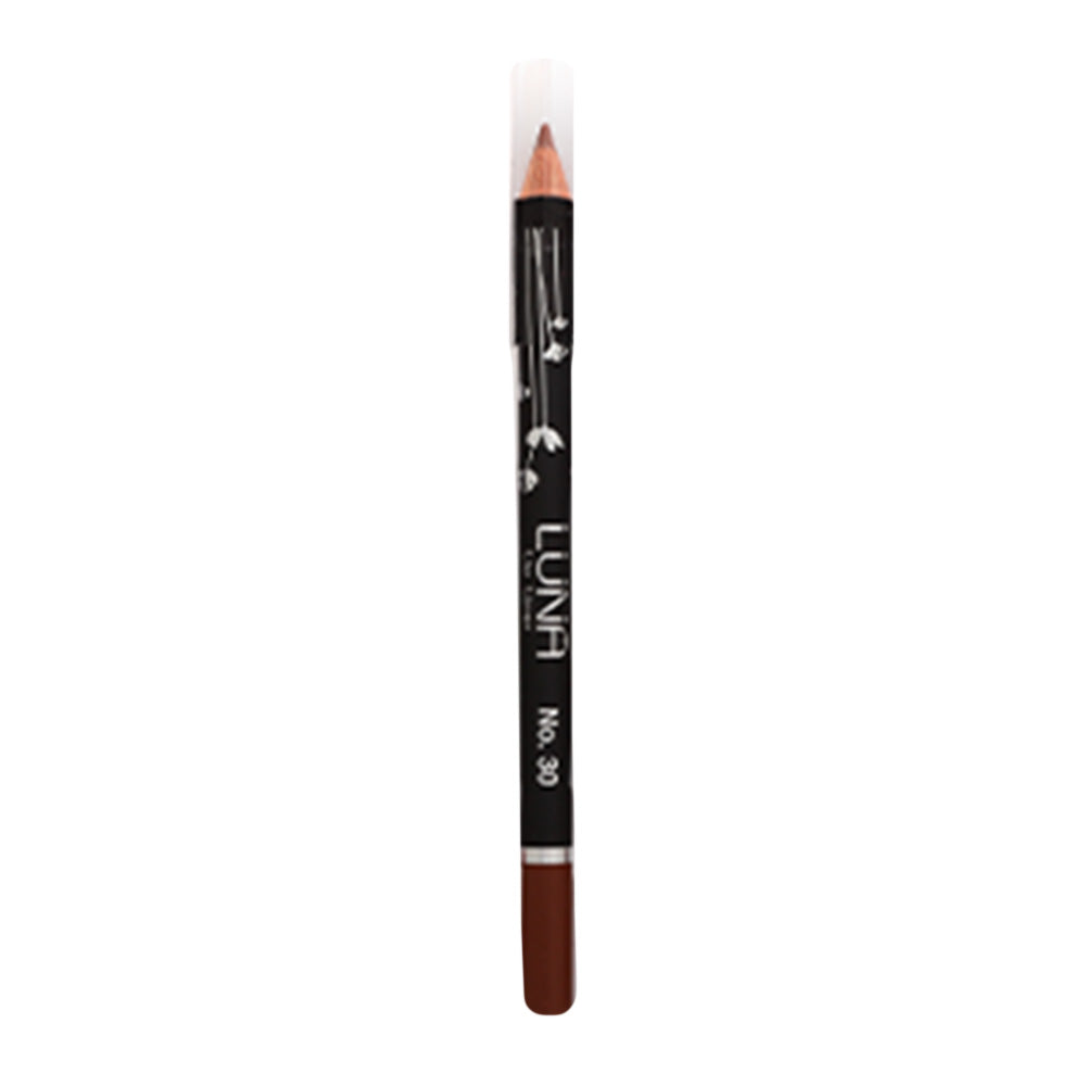 Refect Beauty LUNA Lip Liner Pencil in a rich brown shade with a clear protective cap for precise lip contouring