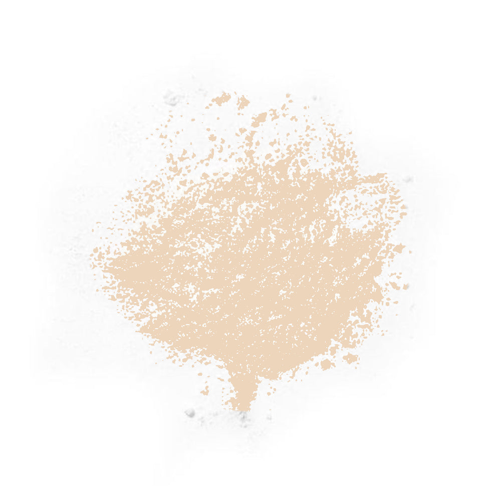 Refect Beauty LUNA compact powder swatch showing a fine, light beige matte texture for oil control and setting makeup.
