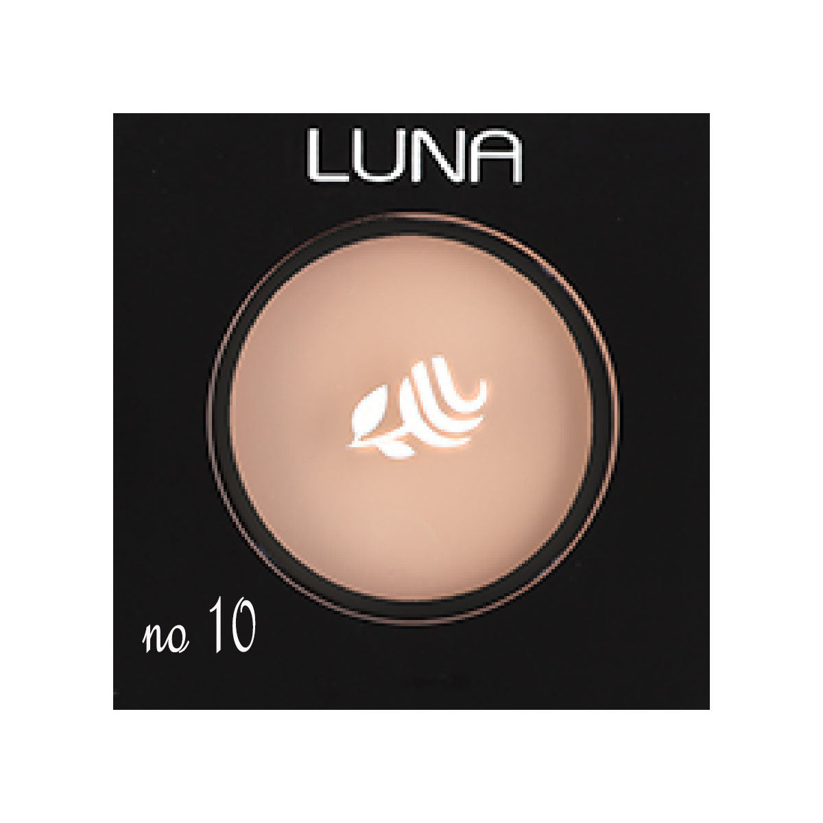 Refect Beauty Luna creamy concealer in shade no 10, presented in a sleek black compact with a floral logo.