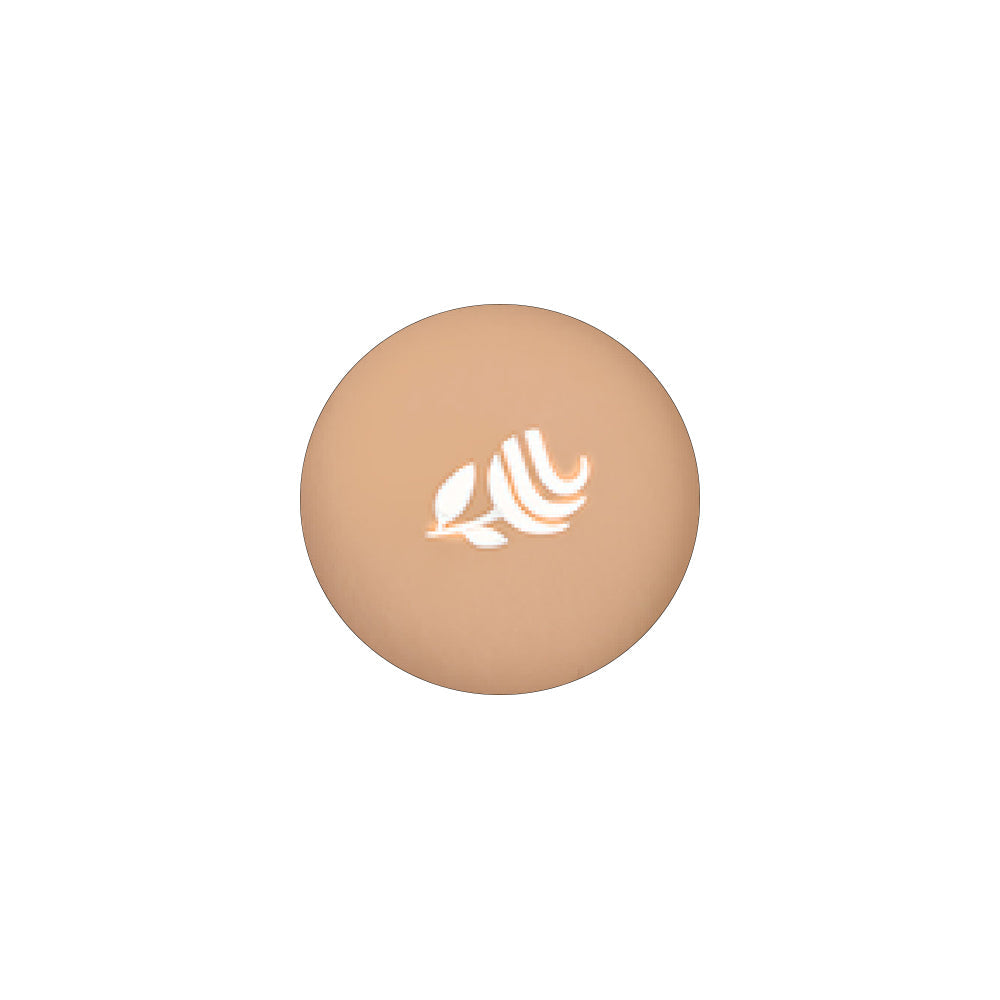 Refect Beauty Luna Concealer Creamy in a round beige compact with a white leaf logo on the lid