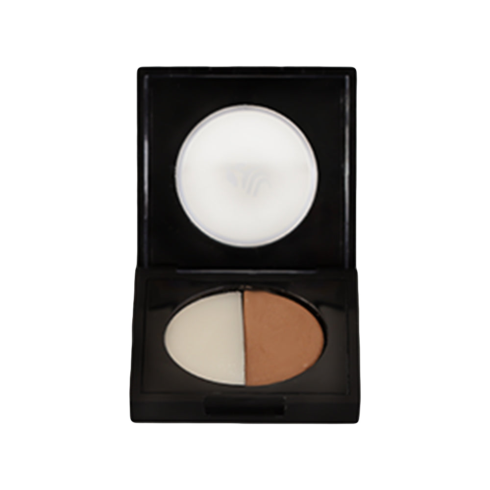 Refect Beauty LUNA Eye Brow Powder in a black compact with a dual-shade brown and light powder for defined brows.