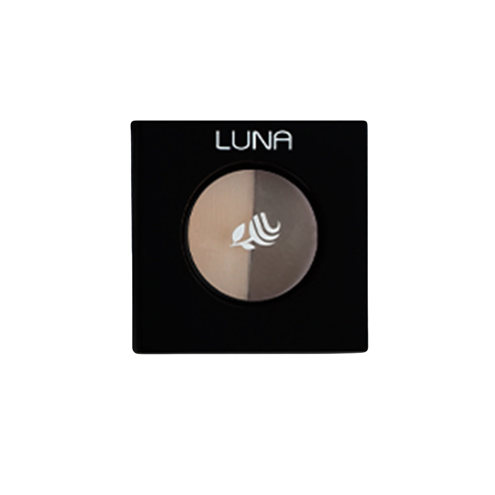 Refect Beauty LUNA eyebrow powder in a sleek black square compact for natural brow definition and filling
