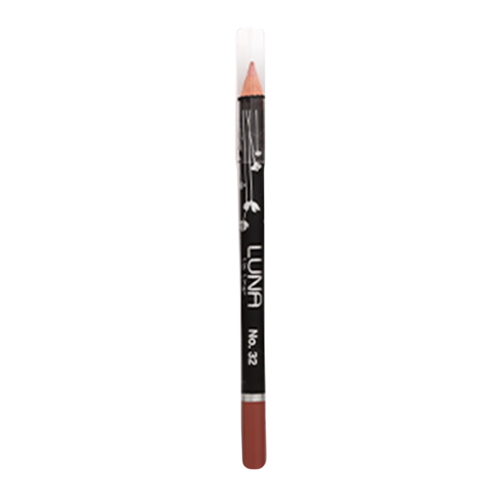 Refect Beauty LUNA lip liner pencil in a neutral shade with a clear protective cap and black barrel design