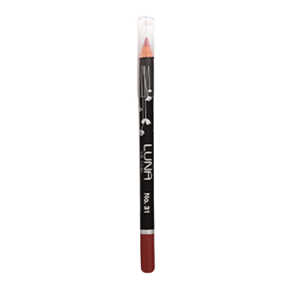 Refect Beauty LUNA lip liner pencil in shade No. 31 with a clear cap and smooth, creamy precision tip.