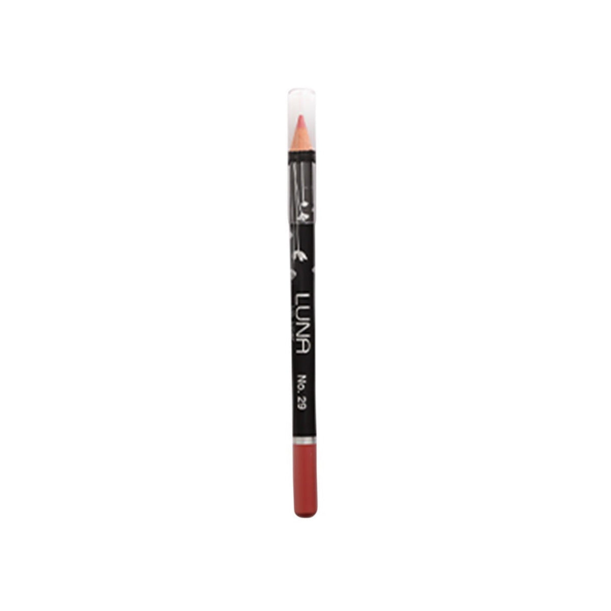 Refect Beauty LUNA Lip Liner Pencil in a soft pink shade with a black casing and clear protective cap