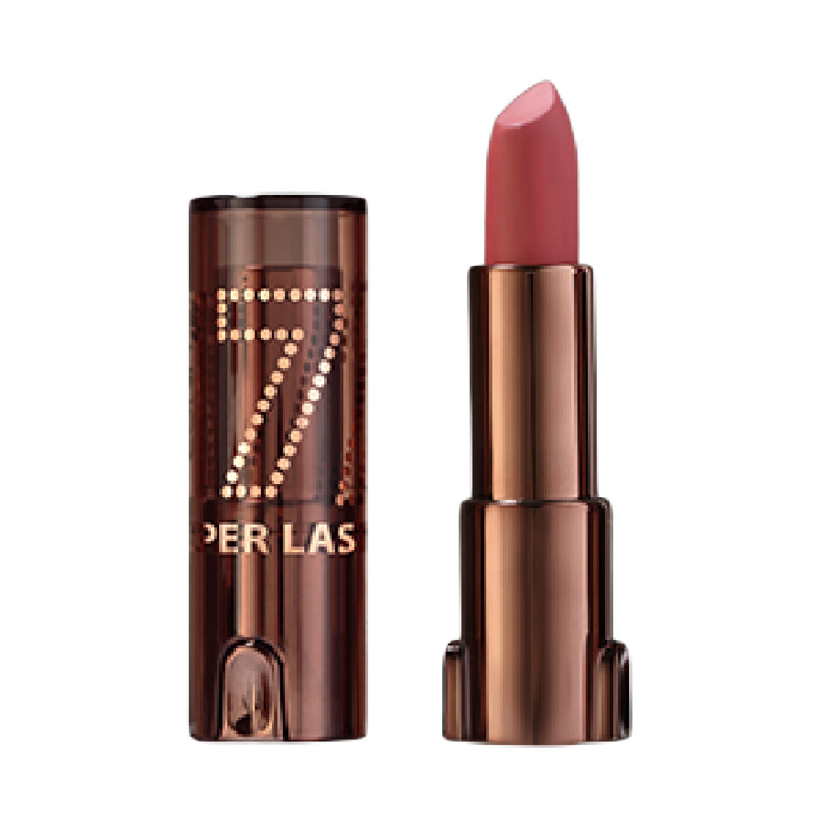 Refect Beauty LUNA Lipstick 7/11 in a creamy dusty rose shade with a metallic brown tube and cap.