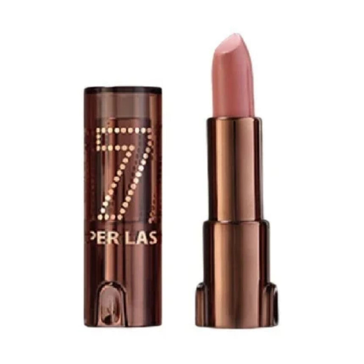 Refect Beauty LUNA Lipstick 7/11 in a soft nude shade with a metallic brown tube and decorative number seven detail.