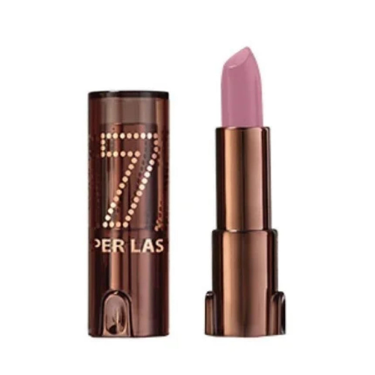 Refect Beauty LUNA Lipstick 7/11 in a soft mauve shade with a metallic brown tube and cap.