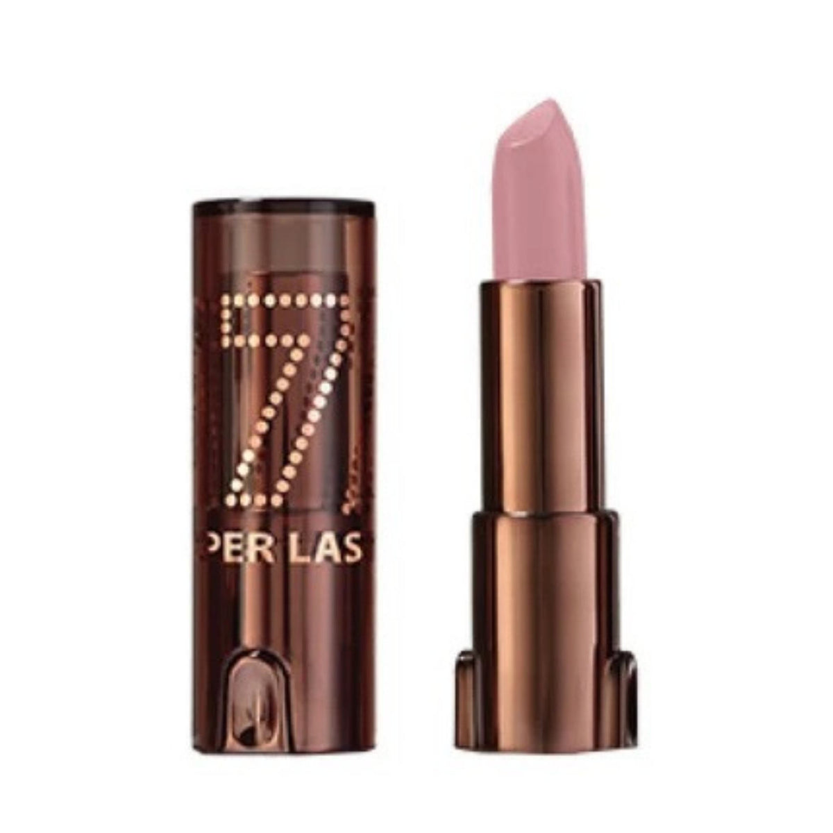 Refect Beauty LUNA Lipstick 7/11 in a soft pink shade with a metallic brown case featuring a number 7 design