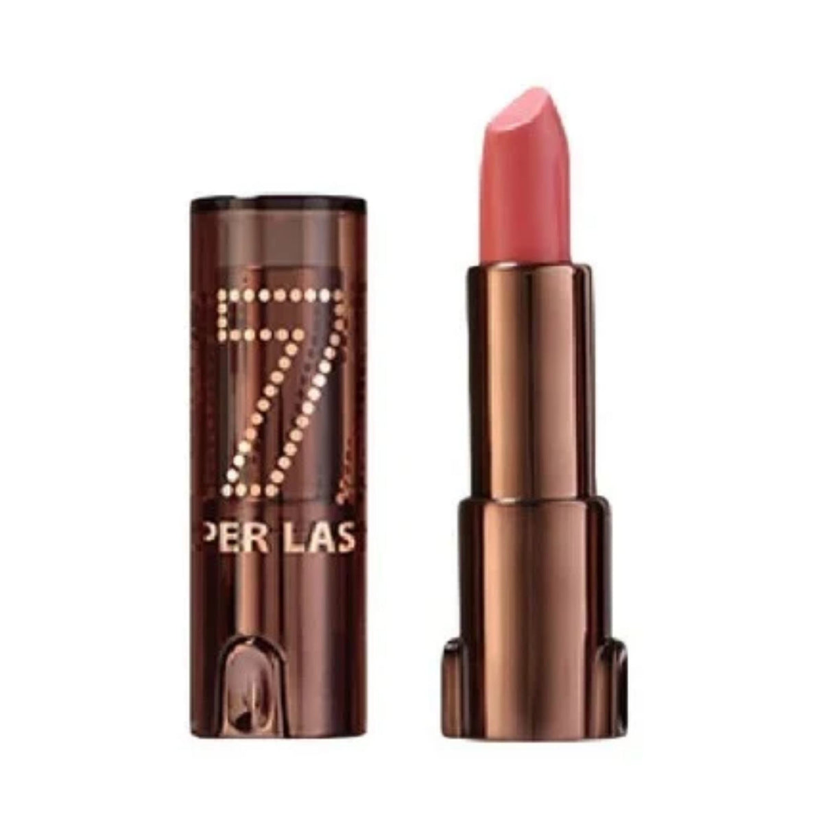 Refect Beauty LUNA Lipstick 7/11 in a soft pink shade with a metallic brown case featuring a number 7 design.