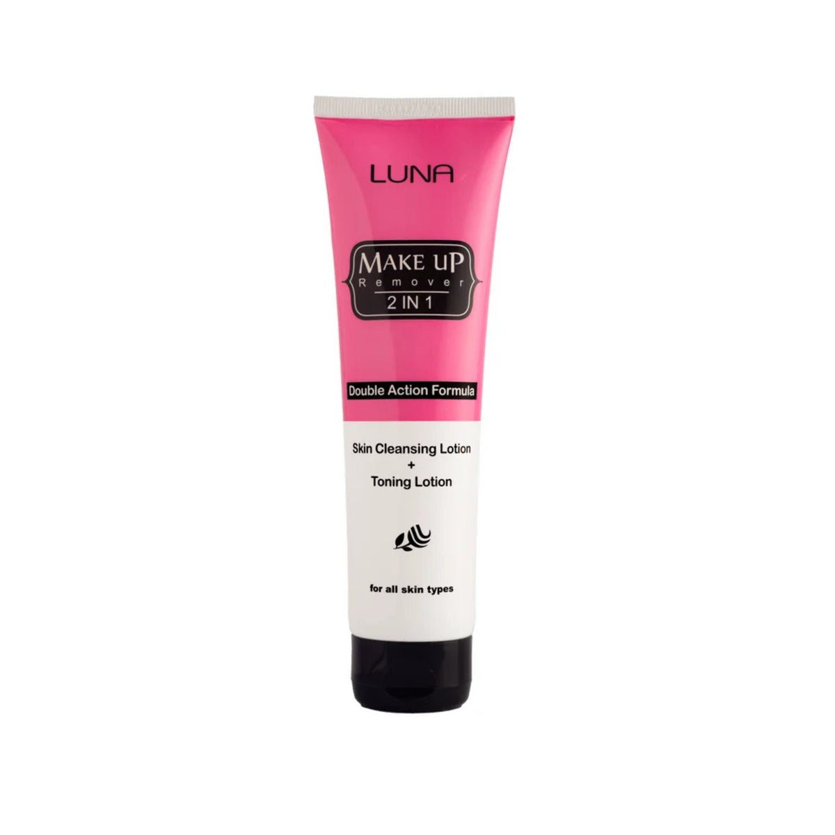 Refect Beauty Luna 2-in-1 makeup remover and toning lotion in a pink and white squeeze tube for all skin types