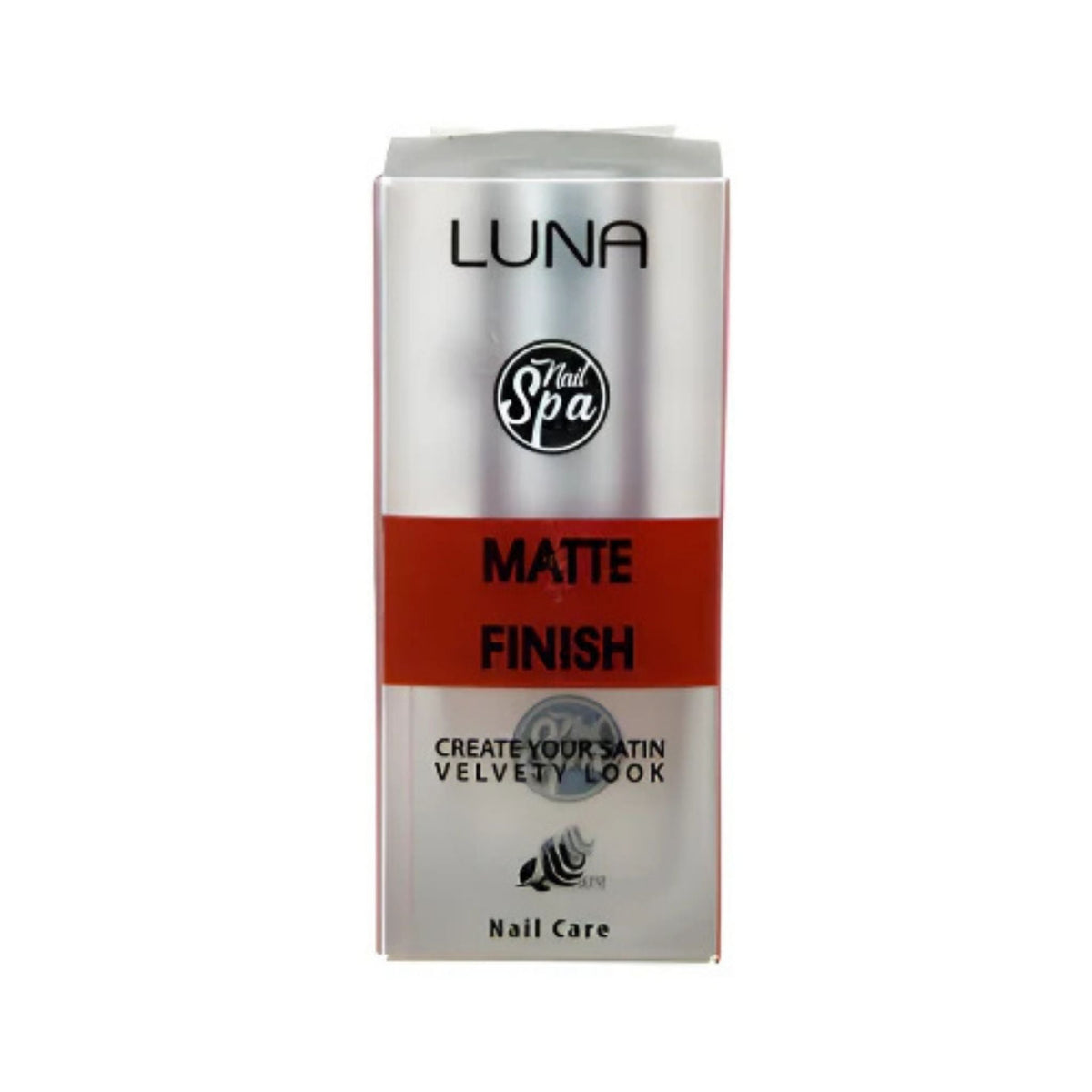 Refect Beauty Luna Professional Nail Spa matte top coat bottle with a sleek silver and red label design.