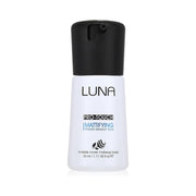 Refect Beauty Luna Pro-Touch mattifying makeup pump primer in a white bottle with a black cap for a smooth finish.