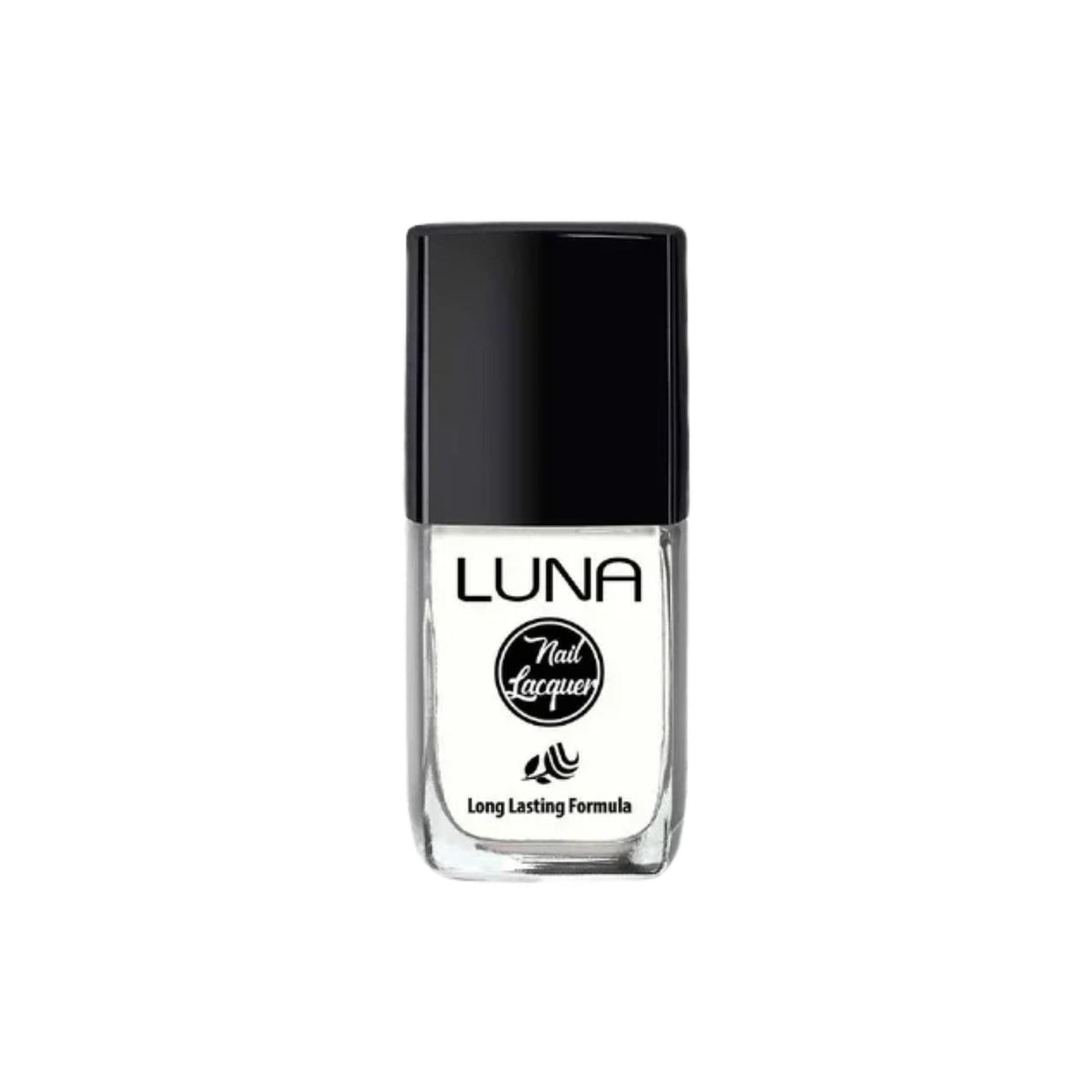 Refect Beauty LUNA Nail Lacquer in a clear glass bottle with a black cap for a glossy, long-lasting manicure.