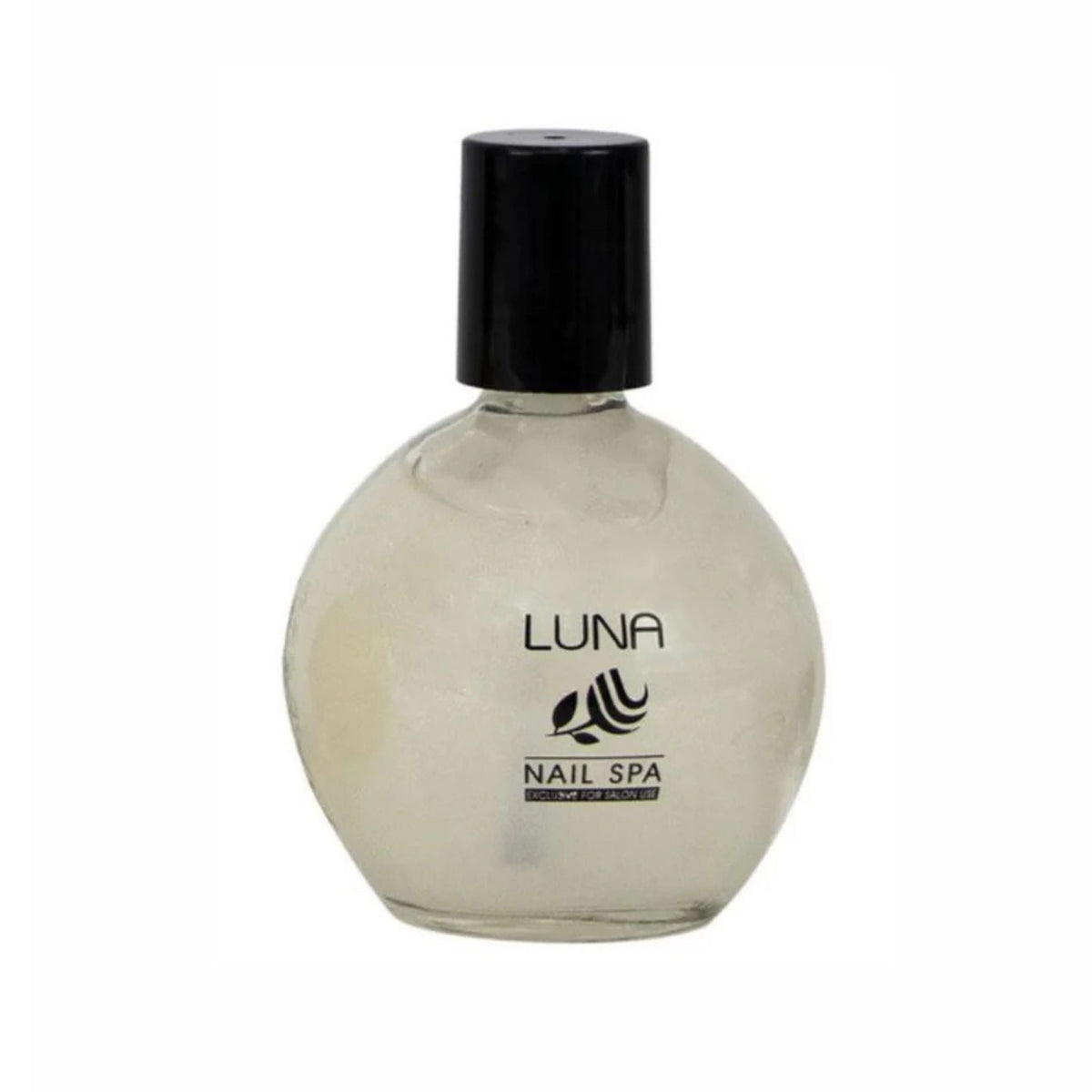 Refect Beauty LUNA Nail Spa 3-in-1 treatment in a round glass bottle with a black cap for strengthening and shine.