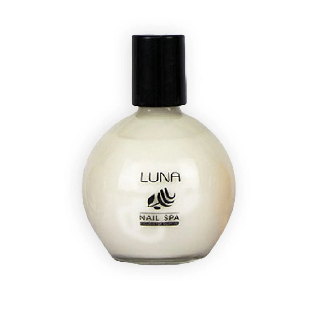 Refect Beauty LUNA Nail Spa peel-off base coat in a round glass bottle with a black cap for easy polish removal.