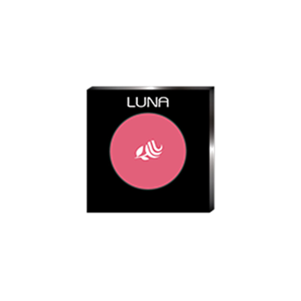 Refect Beauty LUNA powder blush in a compact case with a vibrant pink shade and embossed leaf design