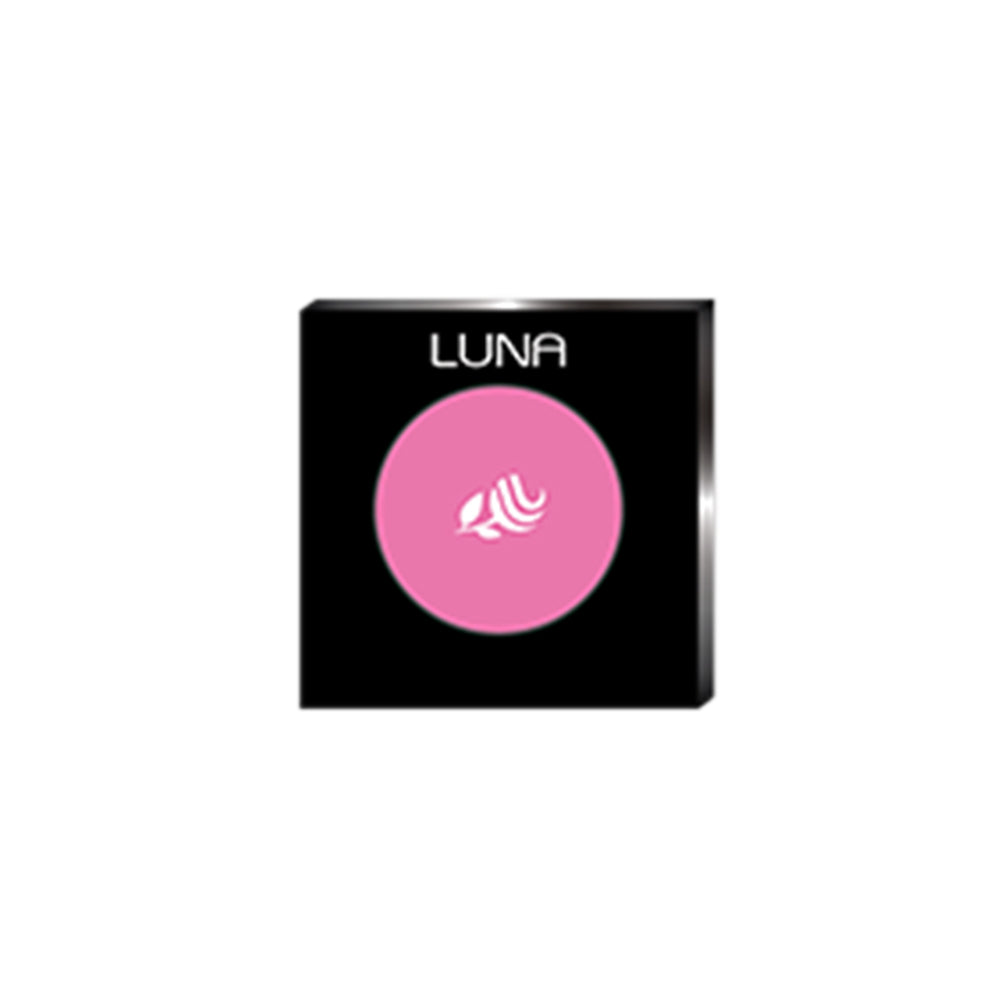 Refect Beauty LUNA silky powder blush in a vibrant pink shade with a compact black case