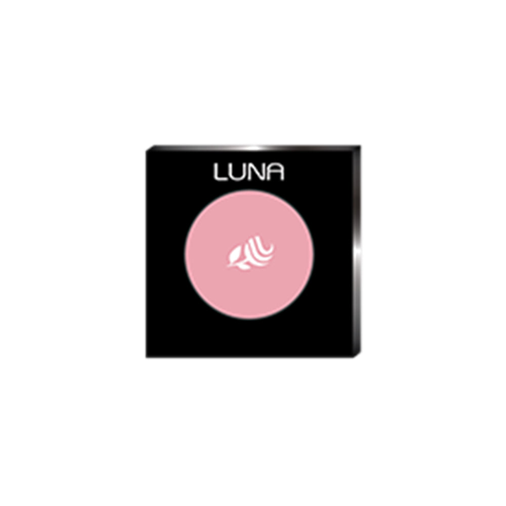 Refect Beauty LUNA silky powder blush in a soft pink shade with a floral embossed design in a black compact case