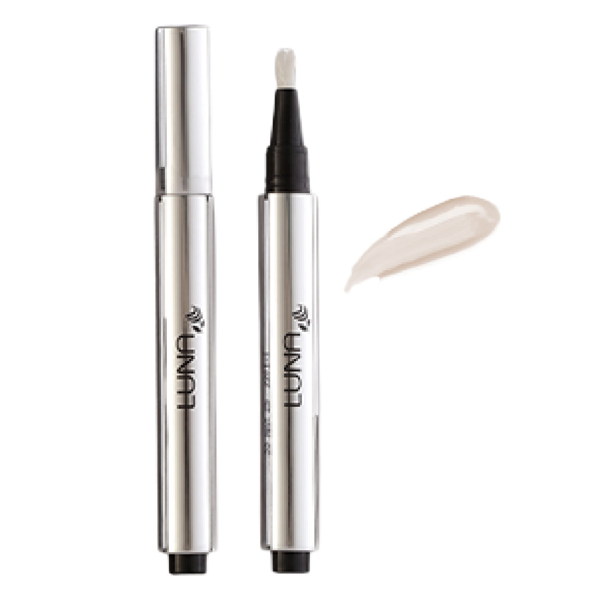 Refect Beauty LUNA plumping liquid lipstick in a sleek silver pen with a precision brush applicator and color swatch.