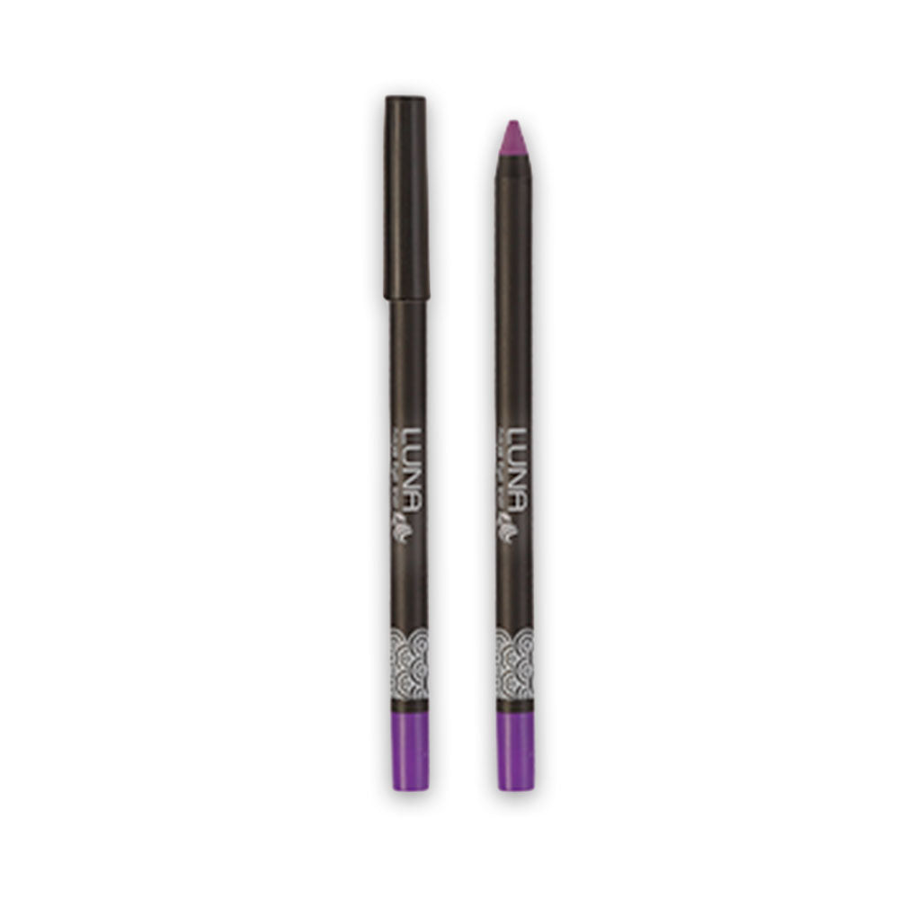 Refect Beauty LUNA purple kajal eyeliner pencil with cap and exposed tip for smooth, long-lasting eye definition.