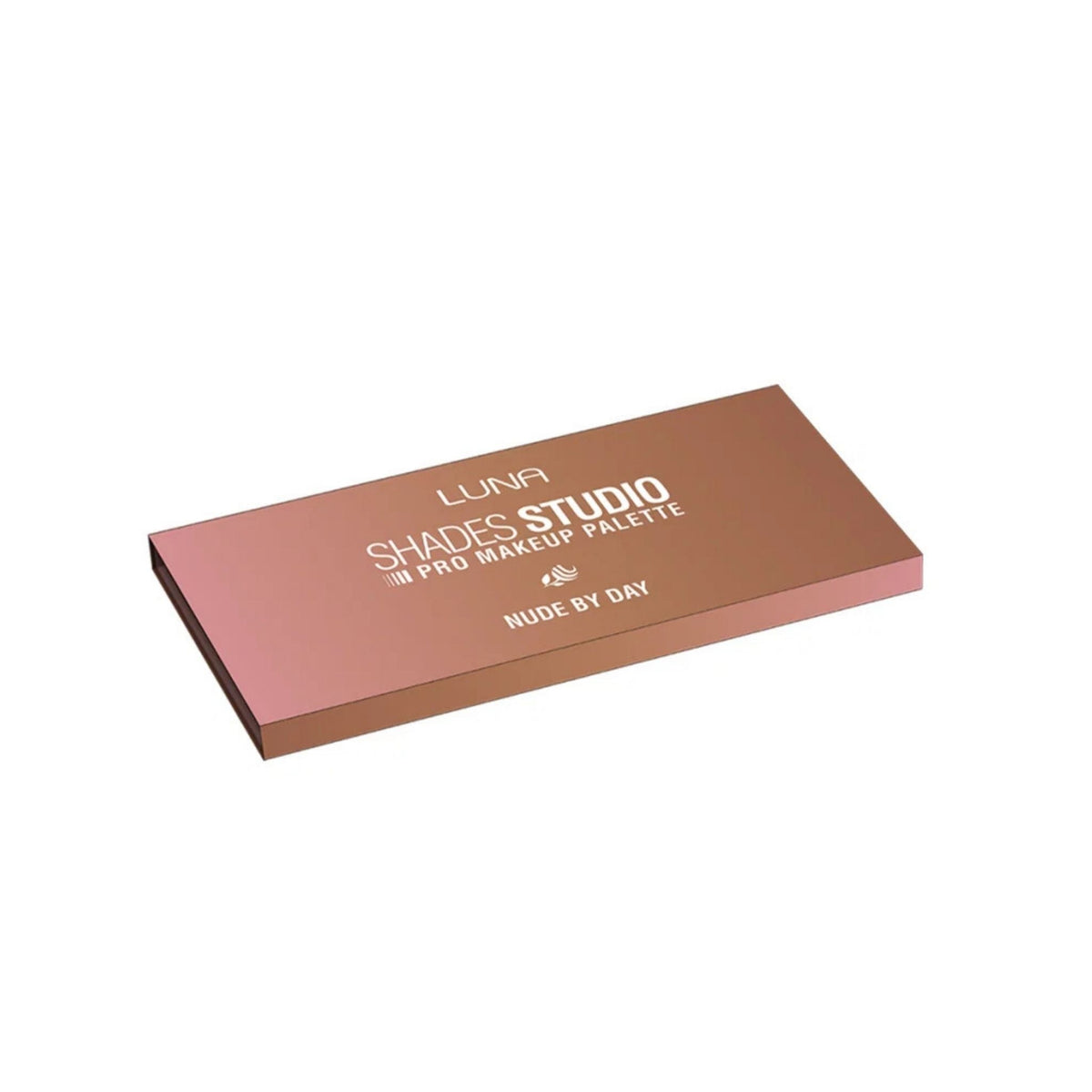 Refect Beauty Luna Shades Studio Pro Makeup Palette in Nude By Day featuring a sleek rose gold rectangular case