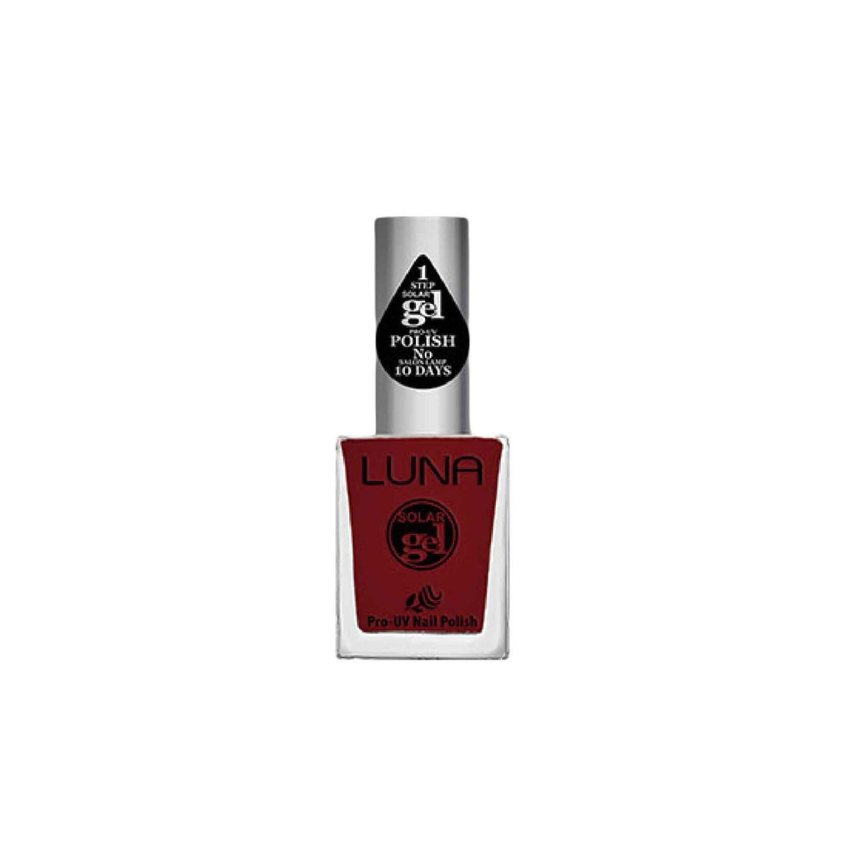 Refect Beauty LUNA Solar Gel nail polish in a deep burgundy shade with a glossy, salon-quality finish.