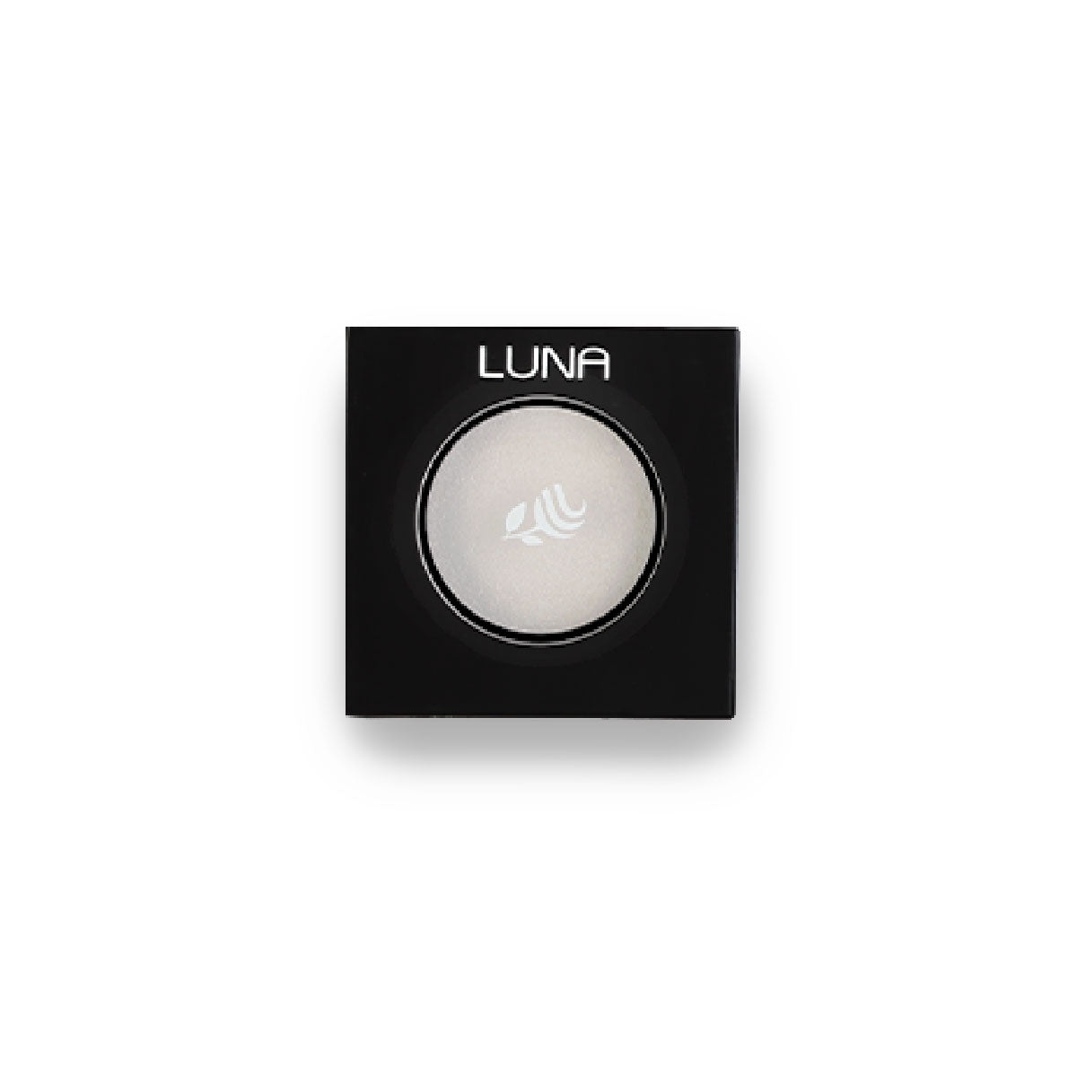 Refect Beauty LUNA eyeshadow in a compact square black case with a shimmering light grey powder shade