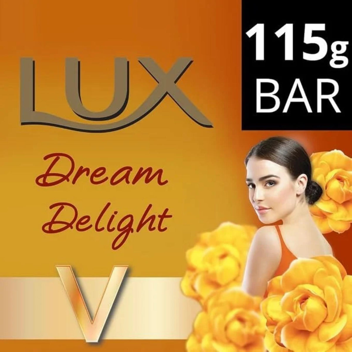 Refect Beauty Lux Dream Delight beauty soap bar packaging featuring a woman and yellow floral accents