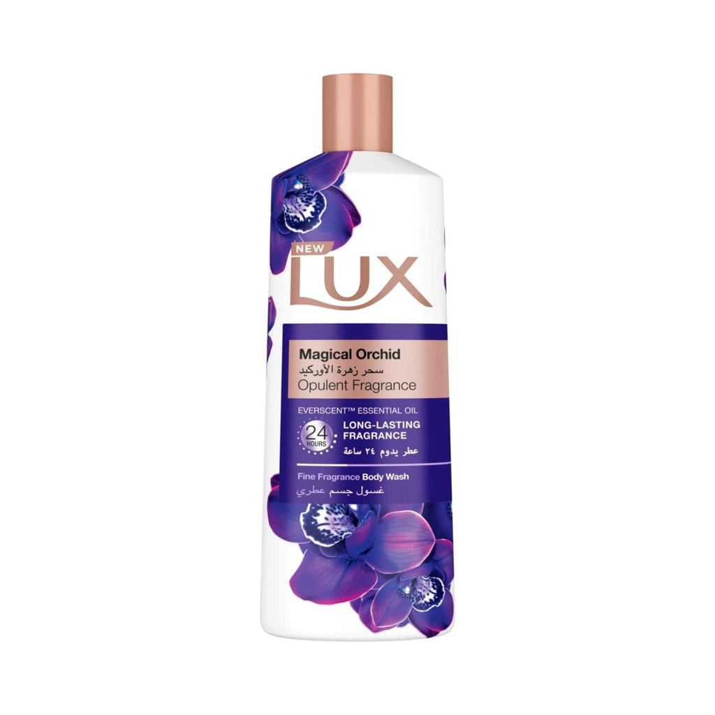 Refect Beauty Lux Magical Orchid shower gel bottle with purple floral design and long-lasting fragrance label