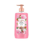 Refect Beauty Lux Soft Rose and Almond Oil hand wash in a pink pump bottle with floral and almond illustrations.