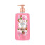 Refect Beauty Lux Soft Rose and Almond Oil hand wash in a pink pump bottle with floral and almond illustrations.