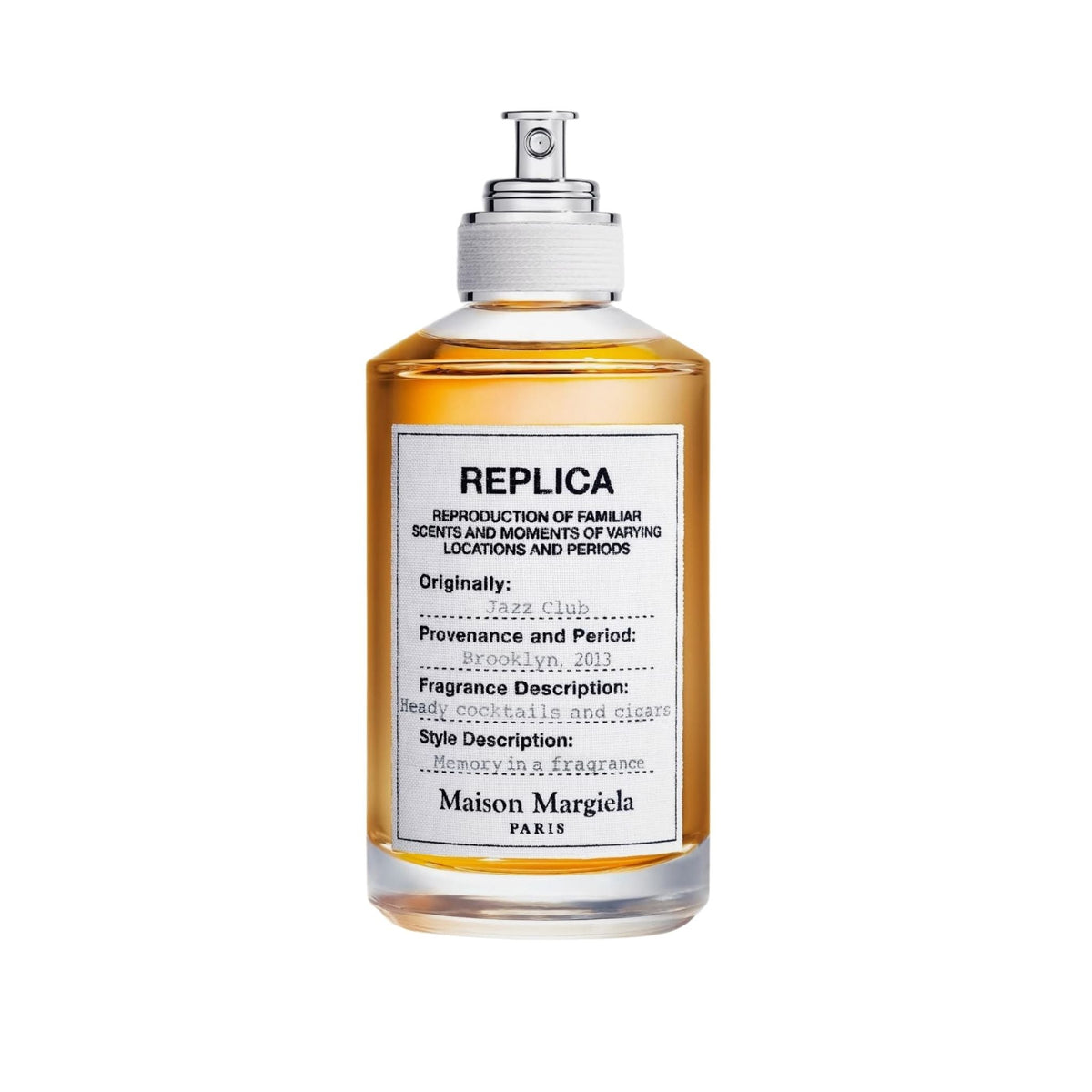 Refect Beauty Maison Margiela Replica Jazz Club eau de toilette in a glass bottle with a vintage-style label