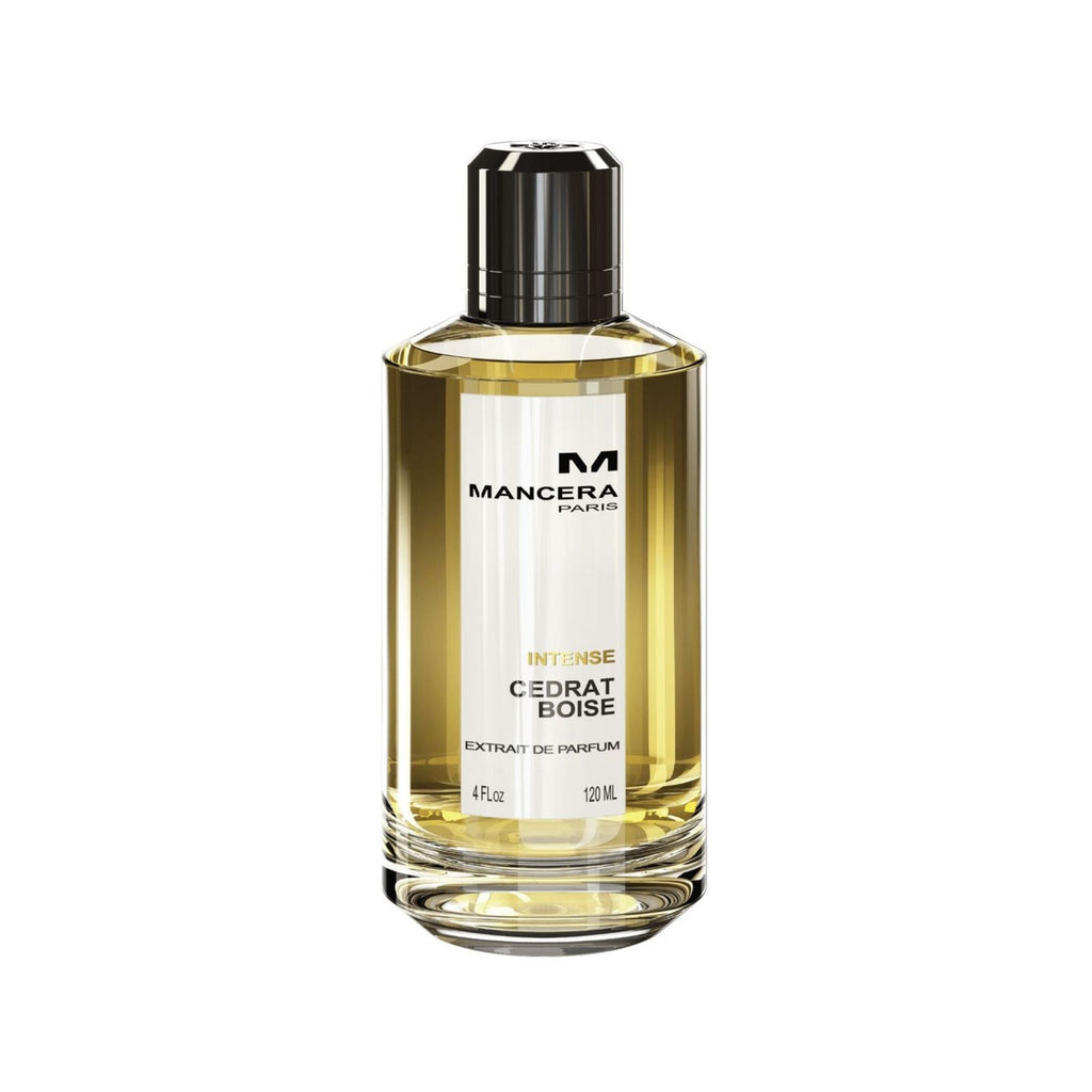 Refect Beauty Mancera Cedrat Boise Intense Eau de Parfum bottle with golden fragrance and black cap