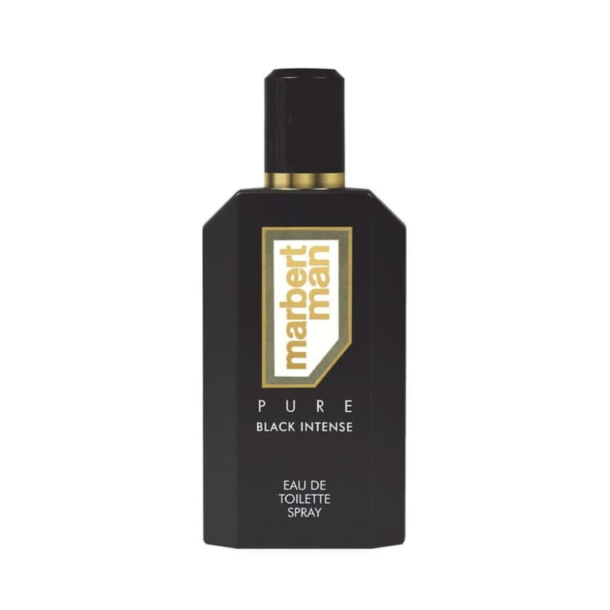 Refect Beauty Marbert Man Pure Black Intense eau de toilette in a sleek black bottle with gold accents