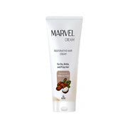 Refect Beauty Marvel restorative hair cream in a white squeeze tube for dry, brittle, and frizzy hair with shea butter