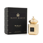 Refect Beauty Matin Martin Miral floral fruity eau de parfum for women in a gold bottle with a decorative cap
