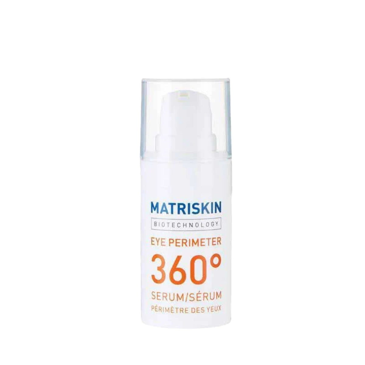 Refect Beauty Matriskin 360° Eye Perimeter Serum in a white pump bottle for all skin types