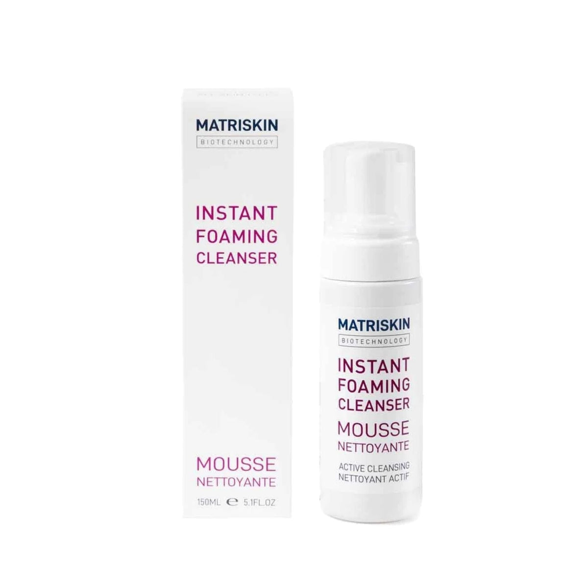 Refect Beauty Matriskin Instant Foaming Cleanser bottle and white product box for all skin types