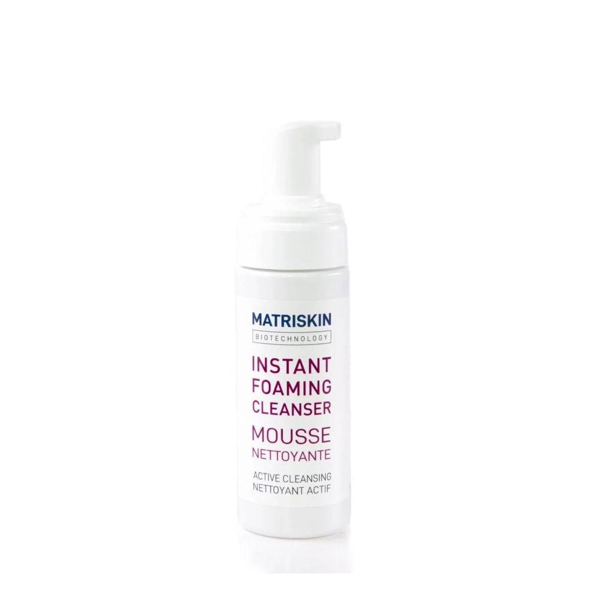 Refect Beauty Matriskin Instant Foaming Cleanser in a white pump bottle for gentle daily facial cleansing.