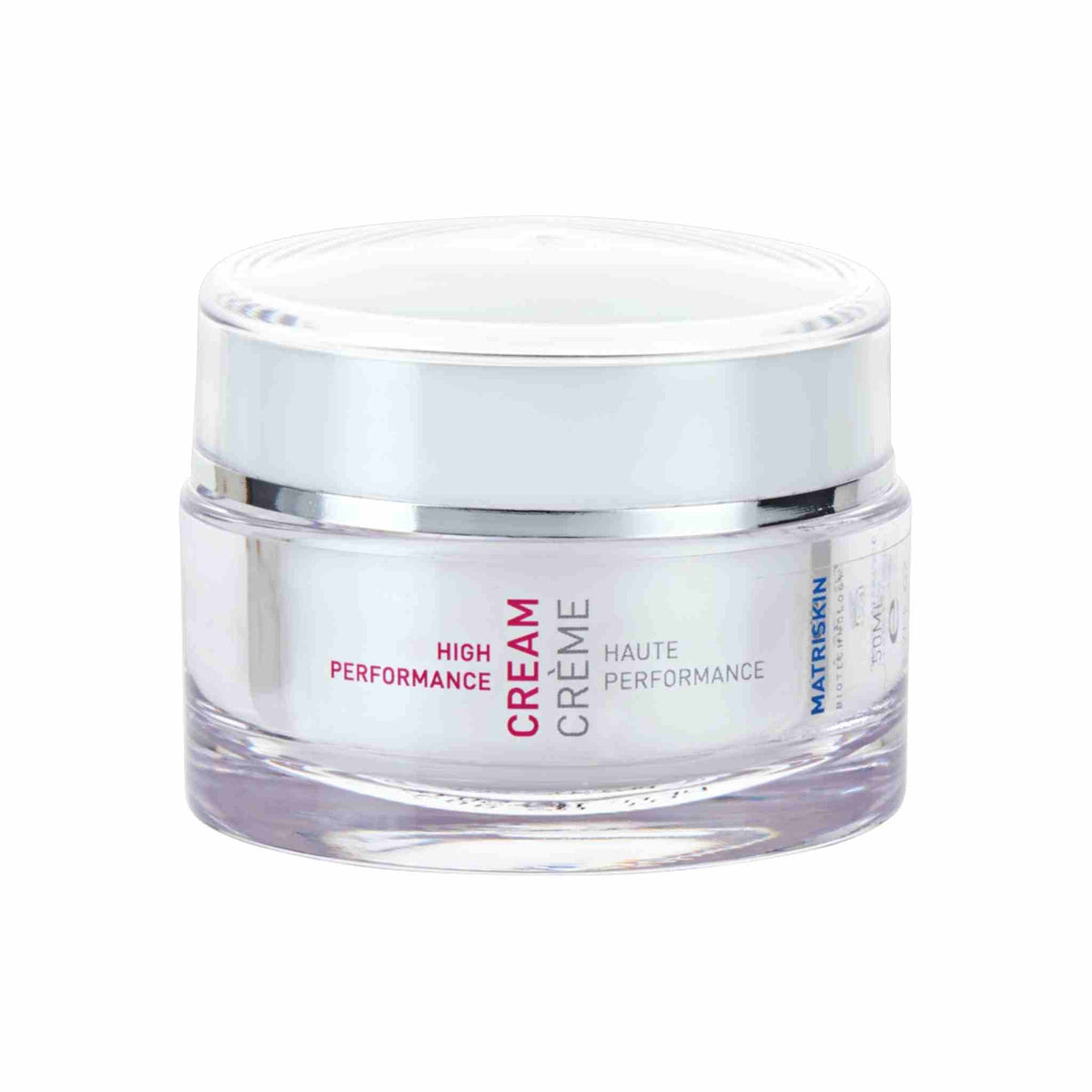 Refect Beauty Matriskin High Performance anti-aging face cream in a clear glass jar with a white lid