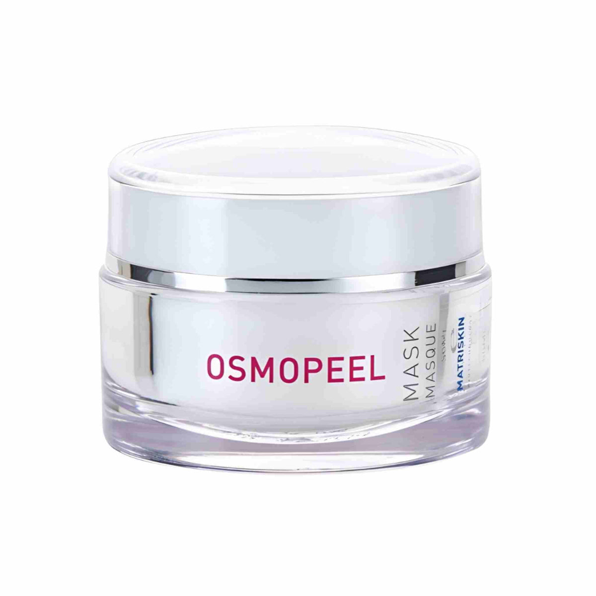 Refect Beauty Matriskin Osmopeel exfoliating face mask in a white and clear glass jar with a silver lid.