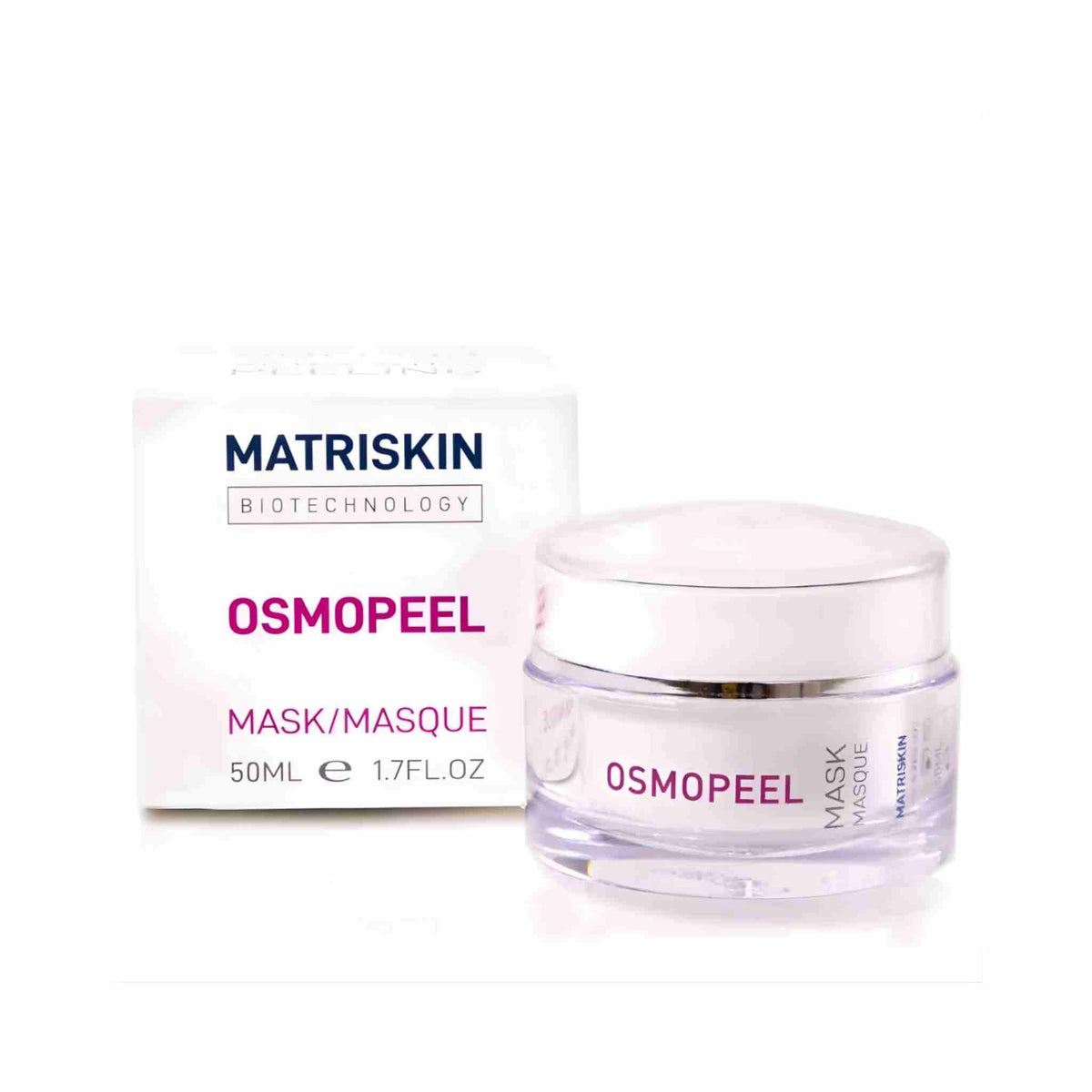 Refect Beauty Matriskin Osmopeel Mask exfoliating treatment in a white jar and matching product box