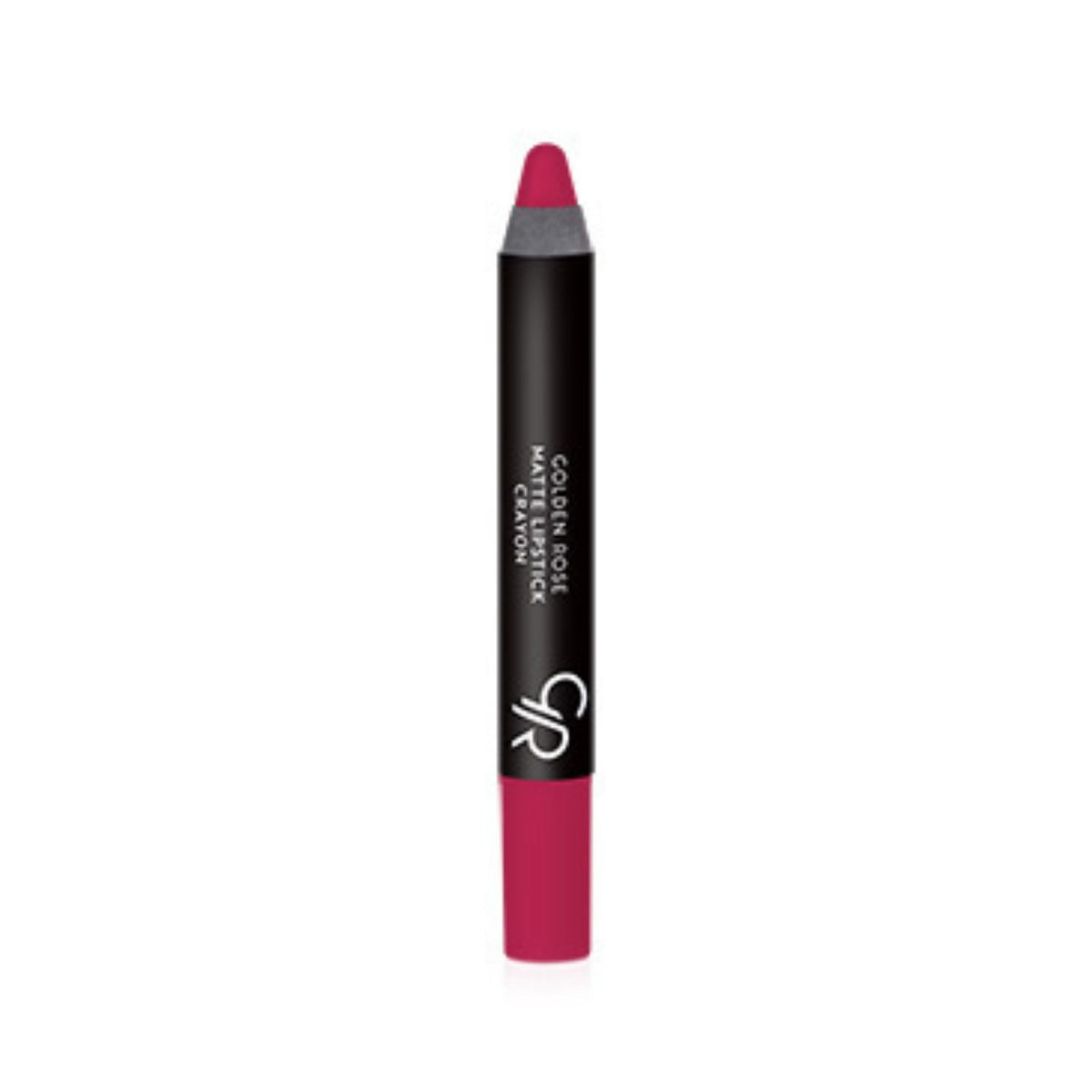 Refect Beauty Golden Rose matte lipstick crayon in a vibrant pink shade with a precise pencil tip for easy application