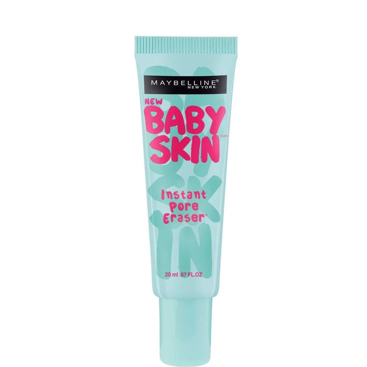 Refect Beauty Maybelline Baby Skin Instant Pore Eraser primer in a light blue squeeze tube with pink lettering.