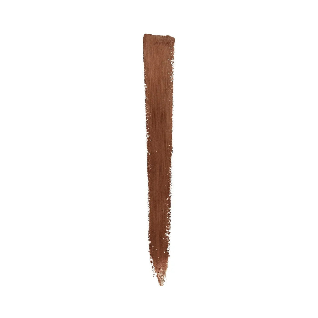 Refect Beauty Maybelline Express Brow Duo swatch showing a smooth, medium brown pigment line on a white background.