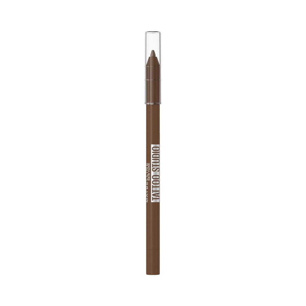 Refect Beauty Maybelline Tattoo Studio brown sharpenable waterproof gel eyeliner pencil with a clear cap