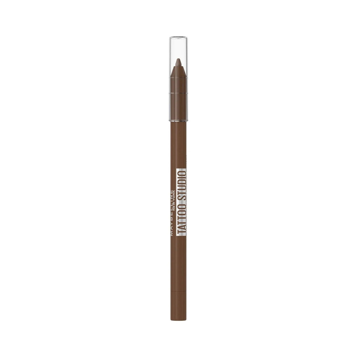 Refect Beauty Maybelline Tattoo Studio brown sharpenable waterproof gel eyeliner pencil with a clear cap